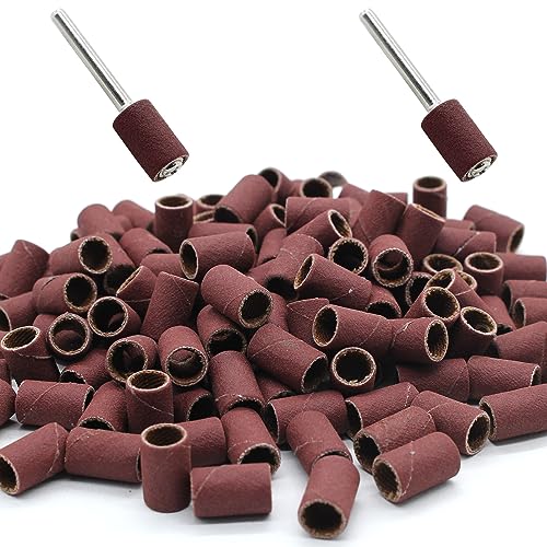 120 PCS 1/4 Inch Sanding Sleeves 120 Grit Sanding Drum and Sleeves Set Oxide Sandpaper Sanding Drum Sanding Bands
