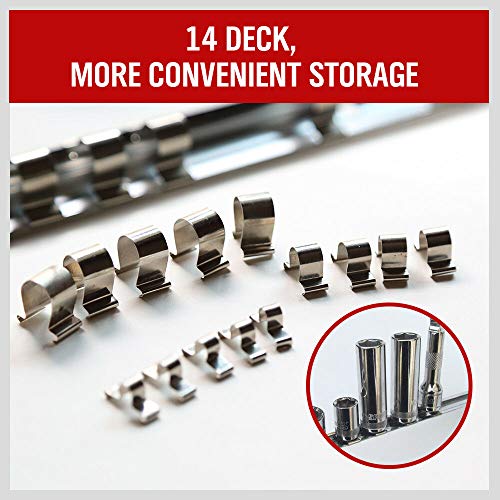 SEDY 3-Piece Socket Organizer Rail Set for 1/4, 3/8 & 1/2-Inch Sockets