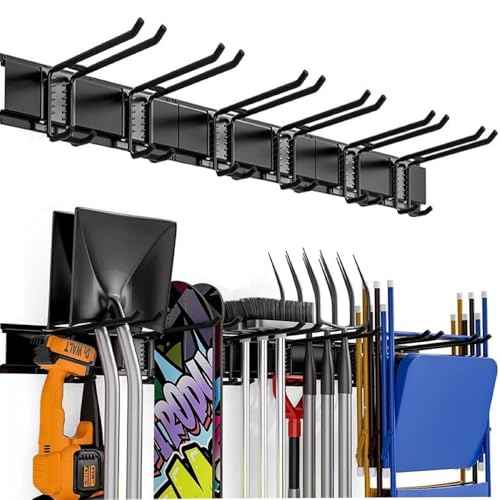 Garage Wall Organizers,Tool Hangers for Garage,Garden Tool Rack Wall Mount,Yard Tool Organizer for Garage,Garage Wall Mount(3 Boards 6 Double Layer Heavy Hooks)