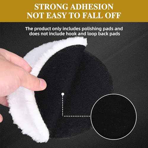 10 PCS 3 Inch Wool Polishing Pad Hook and Loop Buffing Wheel for Orbital Polisher Buffer Synthetic Polisher Wheel (3 Inch Small Size)