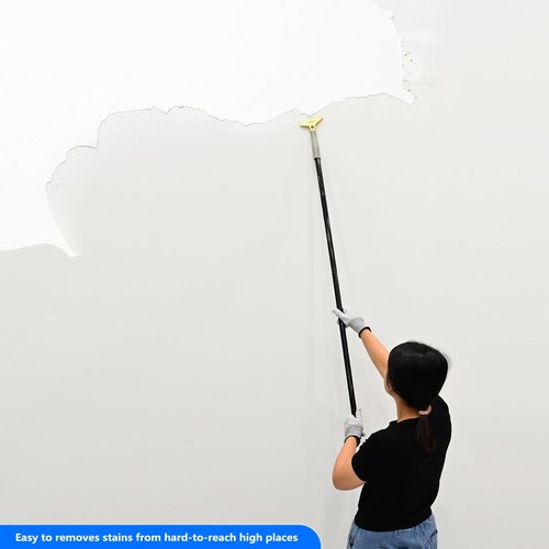 EHDIS 15''-58'' Long Handle Adjustable 4'' Razor Blade Scraper Tool Floor WallPaper Cooktop Scraper for Cleaning Concrete, Vinyl, Tile,Floors, Walls