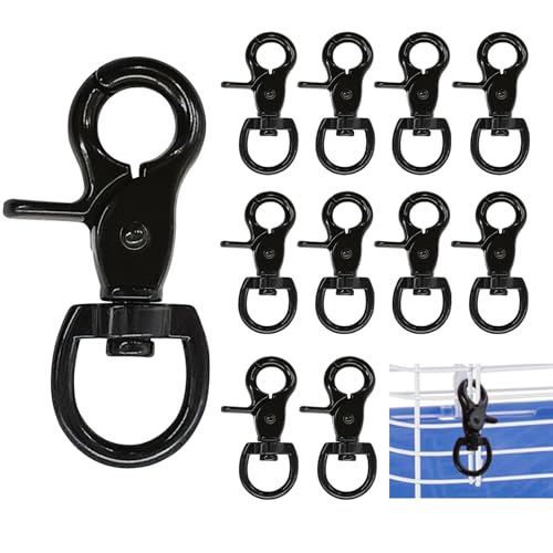 Autokcan 10PCS Trigger Snap Hooks 2.32'' Zinc Alloy Black Heavy Duty for Dog Leash & Bag Clips