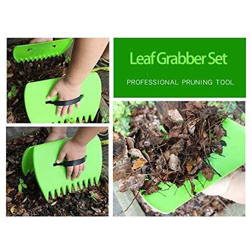 Leaf Grabber Set Paw Handheld Hazelnut Leaf Scoop Fast Lawn Remove Fallen Collection Great Tool Lawn Claw Leaf Blade Used to Pick Up Leaves, Grass Clippings, Trash (Green)