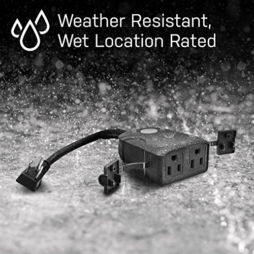 Feit Electric Outdoor Smart WiFi Dual Outlet Wall Plug Black/Outdoor