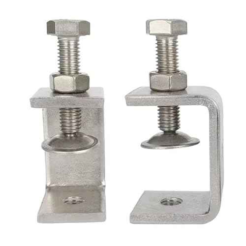 C Clamps Heavy Duty Stainless Steel - Small Metal Clamps With Screws, Wide Jaw Opening Tiger Clamp For Woodworking, Clamps for Crafts (2pcs)