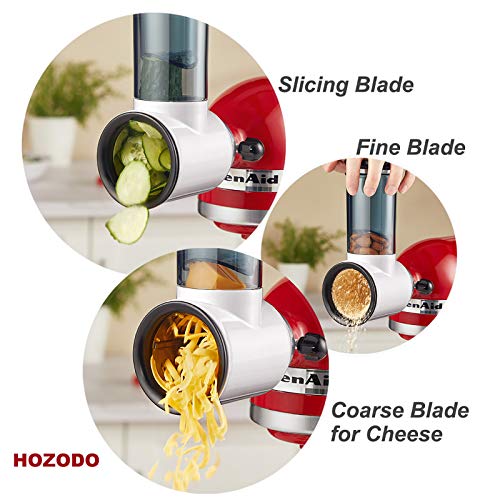 HOZODO White Slicer Shredder Attachment for KitchenAid Stand Mixer