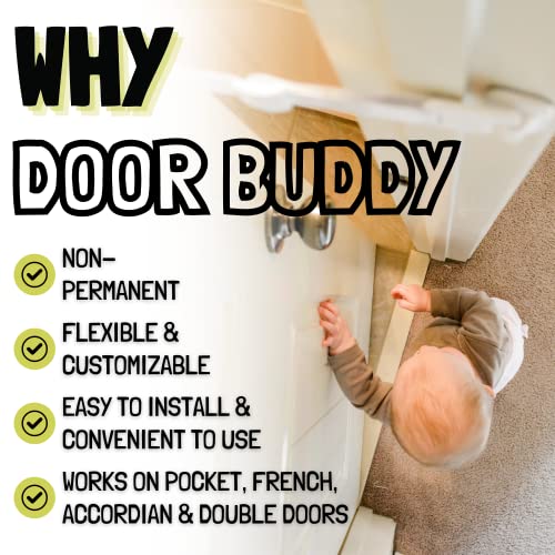 Door Buddy Baby & Cat Door Latch - Adjustable Child Safety Lock, Grey