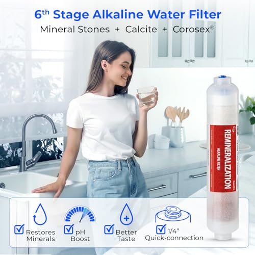 iSpring F9K 1-Year NSF Certified Reverse Osmosis Water Filter Replacement Pack with Alkaline Filters - Without Membrane