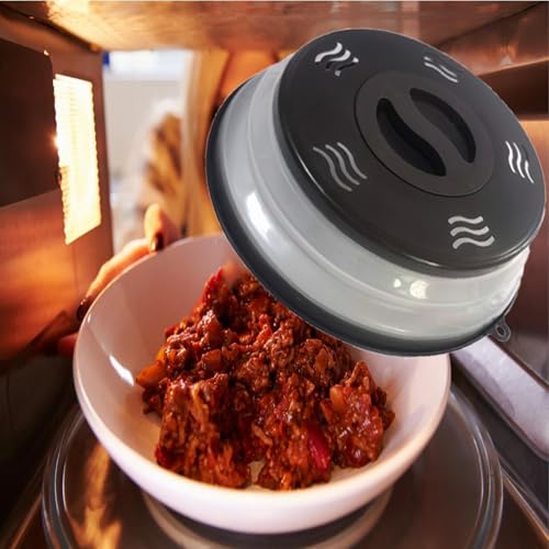 XGHJ Microwave Splatter Cover 1 Pack Black – Foldable, BPA-Free, Ventilated Plate Cover with Hook Hole