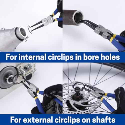 Circlip Pliers Internal/External Heavy Duty Snap Ring Pliers with Straight/Bent Jaw for Ring Remove Retaining Pliers with 7 Inch and 9 Inch