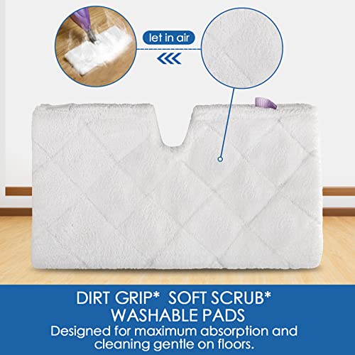 MXZONE 4-Pack Short Plush Steam Mop Replacement Pads for Shark S3501/S3601, 12.5 x 7 in