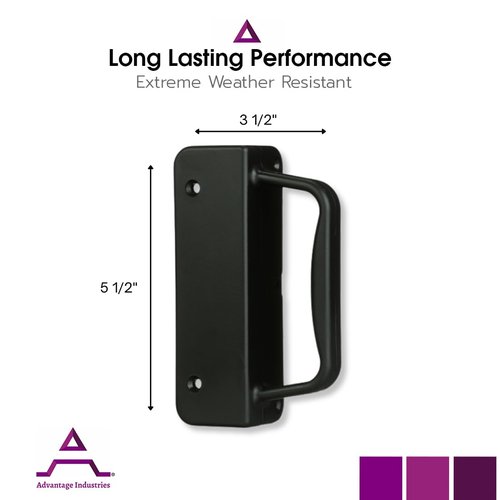 ADVANTAGE INDUSTRIES Nylon Gate Handle | Best Grip/Extra Knuckle Room | Left & Right Reversible | Sturdy Design w/Easy Alignment | Heavy Duty Outdoor Gate Pull | Aluminum & Vinyl/PVC 1Pack - Black
