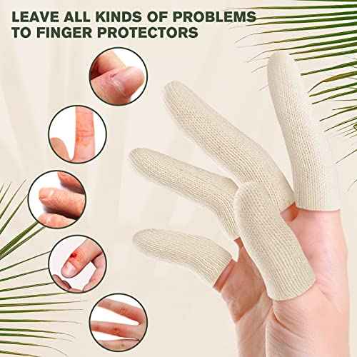 Evridwear Cotton Finger Cots Cotton Cushion 20PCS for Cracked Skin, Eczema, Calluses, Moisture Wicking, Finger Protection for Men & Women (Short Length)