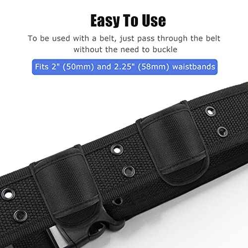 Flashlight Holster for Duty Belt, Open Top D Cell Compact Light Holder Case, Nylon Light Holster Pouch UIInosoo Carry Tactical Torch Handheld Flashlight