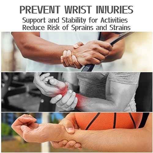 2 Pack Wrist Braces - Wrist Wraps for Carpal Tunnel, Arthritis, and Tendinitis Pain Relief - Fits Both Right and Left Hands - Compression and Support for Fitness Enthusiasts