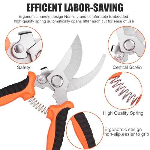 3 pcs garden shears Stainless steel Gardening scissors Pruning shears for gardening For pruning scissors flowers fruit trees