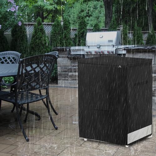 Dalema Outdoor Deep Freezer Cover 28"W x 23"D x 34"H for 5.0 cu ft Chest Freezer, Black
