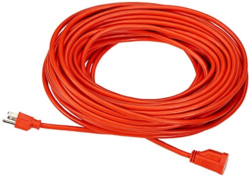 Amazon Basics 100 ft Indoor/Outdoor 3-Prong Vinyl Extension Cord - Orange, Heavy Duty, Moisture Resistant