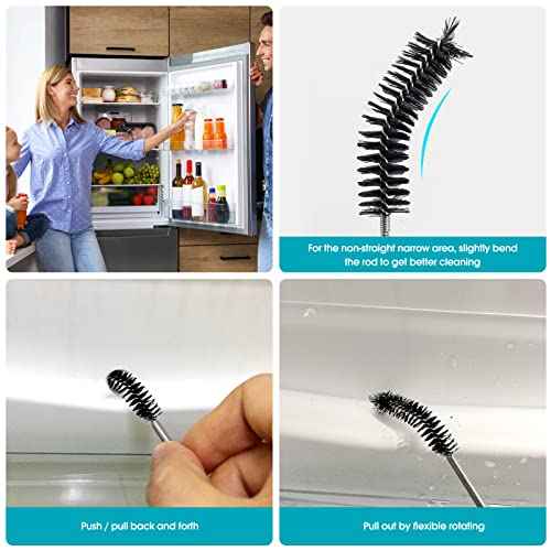 Drain Brush Pipe Cleaning Brush Slim Drain Hole Cleaning Tool Hose Flexible Feeding Tube Cleaning Brush Black Color