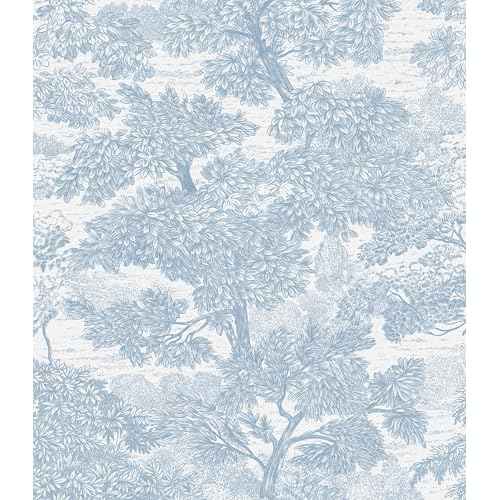 Safiyya Peel and Stick Wallpaper Blue Tree Contact Paper 78.7" x 17.3" Wall Paper Modern Forest Self Adhesive Removable Wallpaper for Bedroom Bathroom Vinyl Rolls