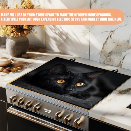 Seewan 28" x 20" Anti-Slip Electric Stove Top Cover (Cat) - Heat-Resistant Cooktop Protector