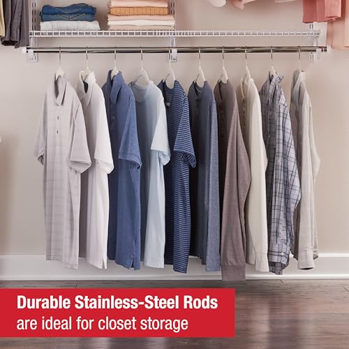 Rubbermaid Configurations Custom Closet Kit 4-8 Ft White Adjustable Shelving