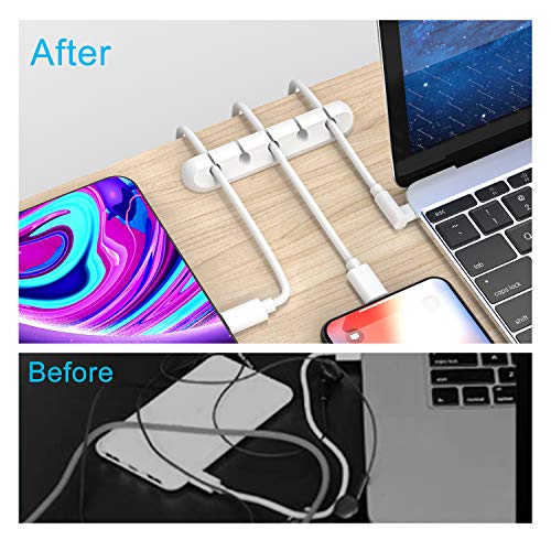 INCHOR White Cord Organizer for Desk - Cable Clips 2 Pack