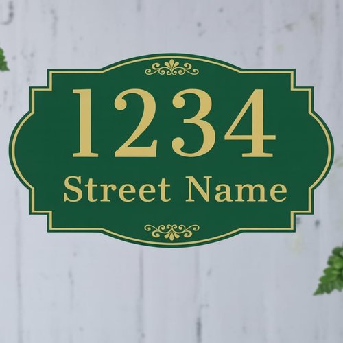 Custom House Numbers, Address Metal Sign - 12x7 Inch Indoor/Outdoor Reflective Option, Vintage Metal Wall Sign With Address Plaque, Rust-Free & Weatherproof Aluminum, Ideal Housewarming Gift