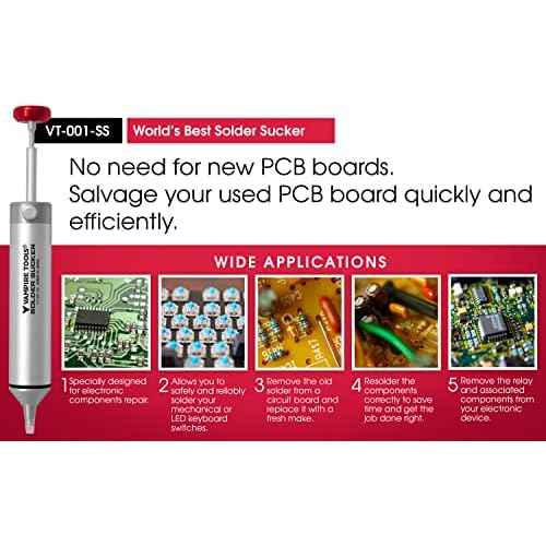 VAMPLIERS Premium Solder Sucker Made in Japan Heavy Duty Desoldering Pump High Power Vacuum Suction