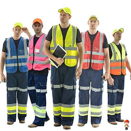 A-SAFETY Enhanced Visibility Safety Vest, Hi Viz 2 Band And Braces Waistcoat safe for Motorcycle, Running/Jogging, Bike/Bicycle Riding Outdoor Activities, Yellow