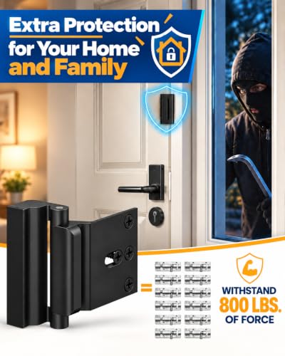 EverPlus Black Front Door Lock Reinforcement Security Latch Childproof