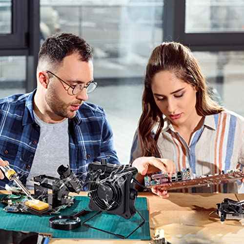 Noah Fume Extractor Solder Smoke Absorber Remover, Soldering Fan Smoke Absorber, 110V 23W Quiet DIY Working Fan for Soldering Station,Black