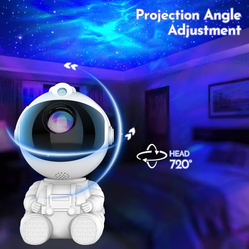 White Astronaut Galaxy Projector for Bedroom Decor, Night Light, Gifts