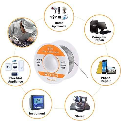 WYCTIN 60-40 Tin Lead Solder Wire with Resin Core for Electrical Repair Soldering 0.6mm 100g