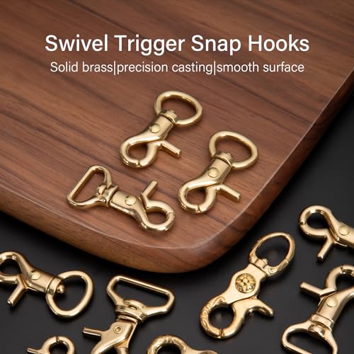 WUTA 5PCS Solid Brass Lobster Clasps Trigger Snap Hooks 35x8mm for Bags & Crafting