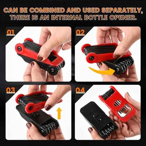 12PCS Tamper Proof Star Key Set, T6 to T40, Folding Security Torx Key Set