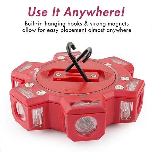Wagan EL4340 FRED PRO Flashing Roadside Emergency Disc LED Flare 6 Flash Modes for Roadside Security, Warning Flashing with Magnet and Hook for Vehicles and Boats