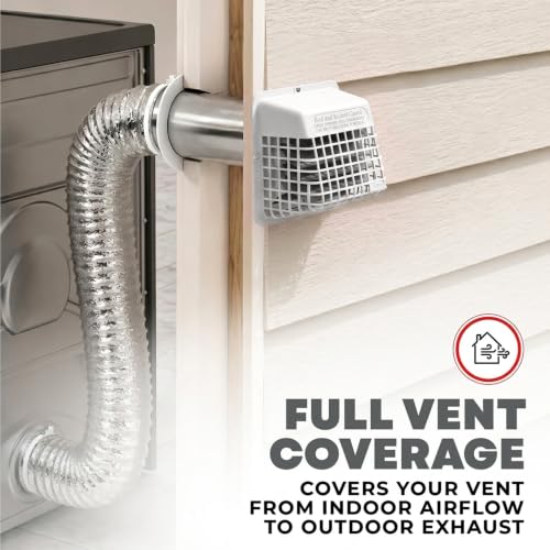 Deflecto White 3-4in Outdoor Vent Bird Guard | Fits 3-4 Inch Dryer/Bathroom Vents