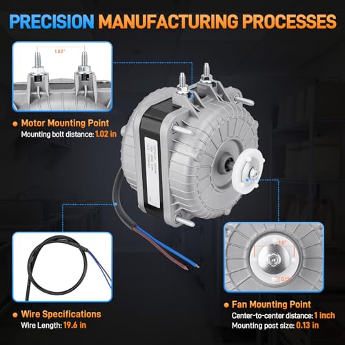 120V AC Fan Motor 10/55W 1550 RPM Shaded Pole Condenser Fan for Cooling Equipment