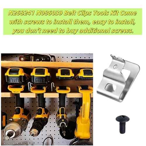 5 pcs N268241 N086039 Belt Clips for Dewalt 304 Stainless Steel Drill Tool Clips Hook Kit with Screws for Dewalt N268241 fit for 20V Power Tools DCD980 DCD985 DCD980L2 DCD985L2