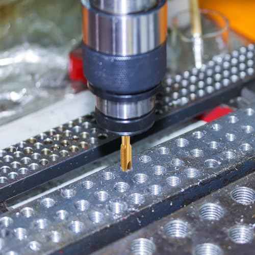 uxcell 10-32 UNF B2 Spiral Point Thread Tap, Screw Tap Threading Tapping Tool, Titanium Coated 6542 High Speed Steel Machine Taps Tapping Bit