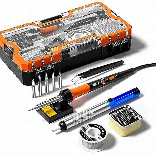 Soldering Iron Premium Kit, 60W Soldering Gun with Ceramic Heater, 12-in-1 Soldering Tool, Adjustable Temperature 200 to 450¡ÆC, Includes Soldering Iron Tip, Solder Wire, Pump and Paste