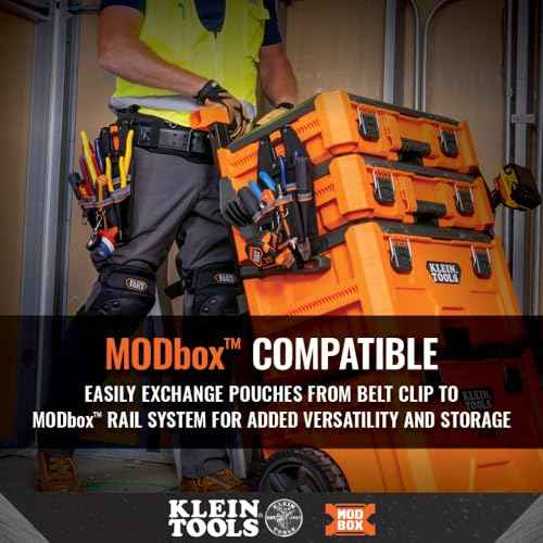 Klein Tools MODbox Tool Pouch, Electrician Bag, Quickly Attach and Release from Tool Belts and MODBox Rail System