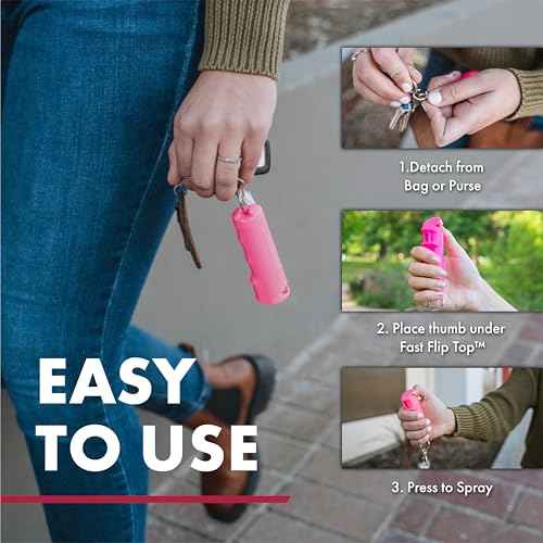 SABRE Pepper Spray & 2-in-1 Stun Gun with Flashlight, Self Defense Kit, Fast Flip Top Safety, Finger Grip for Better & Faster Aim, Painful 1.60 ?C Charge, 120 Lumen LED Light, Rechargeable, 0.54 fl oz