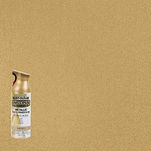 Rust-Oleum 245221 Universal All Surface Metallic Spray Paint, 11 oz, Pure Gold