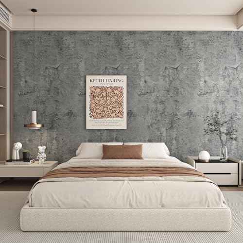 Livelynine Textured Concrete Wallpaper Peel and Stick Blue Grey Cement Concrete Contact Paper Removable Vinyl Countertop Covers Rustic Concrete Wall Paper Basement Walls Self Adhesive 15.8x78.8