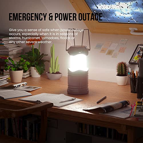 Lichamp Dark Gray LED Camping Lantern 4 Pack Portable Collapsible Emergency Light