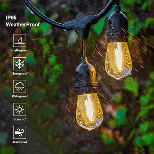 Svater 105 FT Outdoor Waterproof String Lights with Shatterproof Bulbs ETL Certified