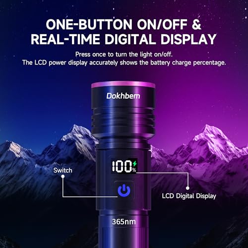 365nm Rechargeable UV Black Light Flashlight for Pet Urine & Stain Detection - 1 Pack