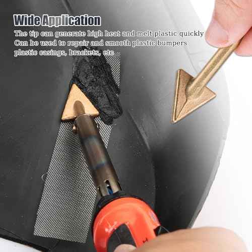 4Pcs Professional Plastic Welder Replacement Tips Copper Head Soldering Iron Tips for Leather Shoe Repairs Welder Accessories for Smooth Car Bumper Repair